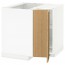 МЕТОД Угл напольн шкаф с вращающ секц - белый, Экестад дуб