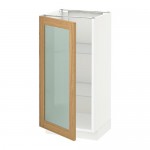 МЕТОД Напольный шкаф со стекл дверцей - белый, 40x37x80 см МЕТОД Напольный шкаф со стекл дверцей - белый, 40x37x80 см