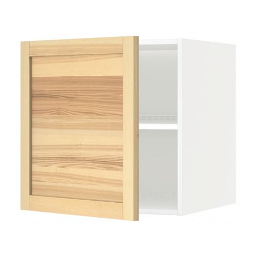 МЕТОД Верх шкаф на холодильн/морозильн - белый, Торхэмн естественный ясень, 60x60 см