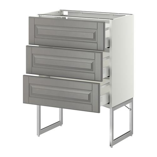 МЕТОД / МАКСИМЕРА Нплн шк 3 фрнт/3 средн ящика - белый, Будбин серый, 60x37x60 см МЕТОД / МАКСИМЕРА Нплн шк 3 фрнт/3 средн ящика - белый, Будбин серый, 60x37x60 см