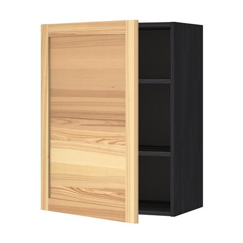 МЕТОД Шкаф навесной с полкой - под дерево черный, Торхэмн естественный ясень, 60x80 см МЕТОД Шкаф навесной с полкой - под дерево черный, Торхэмн естественный ясень, 60x80 см