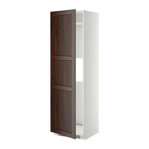 МЕТОД Выс шкаф д/холод или мороз, с дверц - белый, Эдсерум под дерево коричневый МЕТОД Выс шкаф д/холод или мороз, с дверц - белый, Эдсерум под дерево коричневый