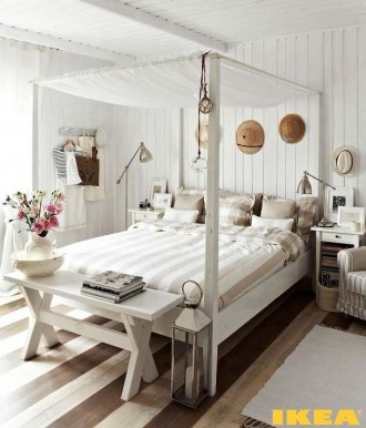 Интерьер спальни в белых тонах фото