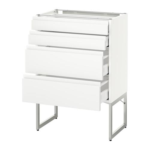 МЕТОД / МАКСИМЕРА Нплн шк 4 фронт/2 низк/2средн ящ - белый, Воксторп белый, 60x37x60 см