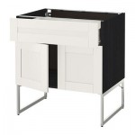 МЕТОД / ФОРВАРА Напол шкаф/полки/ящик/2двери - под дерево черный, Сэведаль белый МЕТОД / ФОРВАРА Напол шкаф/полки/ящик/2двери - под дерево черный, Сэведаль белый