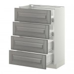 МЕТОД / ФОРВАРА Напольн шкаф 4 фронт панели/4 ящика - белый, Будбин серый, 60x37 см МЕТОД / ФОРВАРА Напольн шкаф 4 фронт панели/4 ящика - белый, Будбин серый, 60x37 см