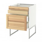 МЕТОД / ФОРВАРА Напольн шкаф 3фронт пнл/2низ/2ср ящ - белый, Торхэмн естественный ясень, 60x60x60 см МЕТОД / ФОРВАРА Напольн шкаф 3фронт пнл/2низ/2ср ящ - белый, Торхэмн естественный ясень, 60x60x60 см