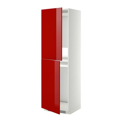 МЕТОД Высок шкаф д холодильн/мороз - 60x60x200 см, Рингульт глянцевый красный, белый