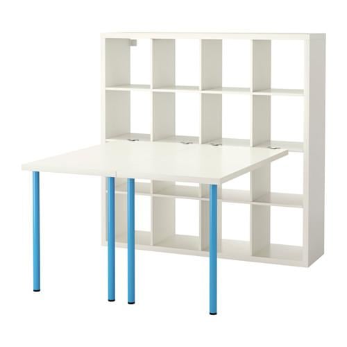 KALLAX стол, комбинация белый/синий