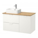 ГОДМОРГОН/ТОЛКЕН / ХОРВИК Шкаф с раковиной 45x32 см - бамбук, белый