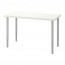 OLOV/LINNMON стол белый/серебристый 60x120 cm