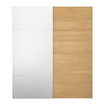 ПАКС МАЛЬМ Пара раздвижных дверей - дуб/зеркальное стекло, 200x236 см