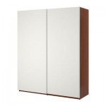 ПАКС Гардероб с раздвижными дверьми - классический коричневый, 150x66x236 см
