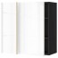 МЕТОД Угловой навесной шкаф с полками - под дерево черный, Рингульт глянцевый белый, 88x37x80 см