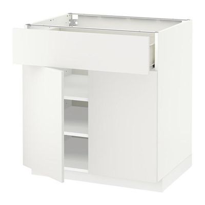 МЕТОД / ФОРВАРА Напольный шкаф+ящик/2дверцы - 80x60 см, Хэггеби белый, белый МЕТОД / ФОРВАРА Напольный шкаф+ящик/2дверцы - 80x60 см, Хэггеби белый, белый
