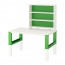 PÅHL письменн стол с полками белый/зеленый 96x58 cm
