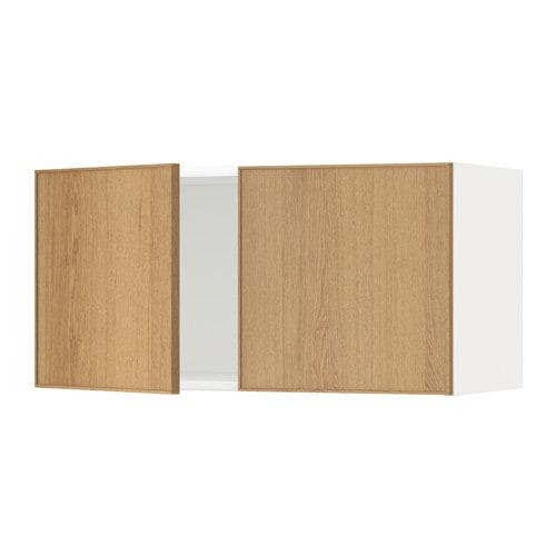 МЕТОД Навесной шкаф с 2 дверями - белый, Экестад дуб