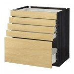 МЕТОД / ФОРВАРА Напольный шкаф с 5 ящиками - 80x60 см, Тингсрид под березу, под дерево черный МЕТОД / ФОРВАРА Напольный шкаф с 5 ящиками - 80x60 см, Тингсрид под березу, под дерево черный