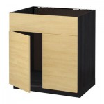 МЕТОД Напольн шкаф п-мойку 2 двр/фрн пнл - Тингсрид под березу, под дерево черный МЕТОД Напольн шкаф п-мойку 2 двр/фрн пнл - Тингсрид под березу, под дерево черный