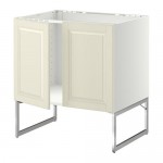 МЕТОД Напольн шкаф д раковины+2 двери - белый, Будбин белый с оттенком
