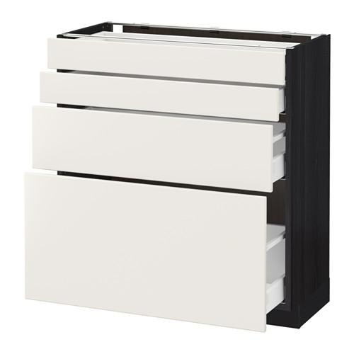 МЕТОД / МАКСИМЕРА Напольн шкаф 4 фронт панели/4 ящика - под дерево черный, Веддинге белый, 80x37 см МЕТОД / МАКСИМЕРА Напольн шкаф 4 фронт панели/4 ящика - под дерево черный, Веддинге белый, 80x37 см