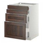 МЕТОД / ФОРВАРА Напольн шкаф 4 фронт панели/4 ящика - 60x60 см, Эдсерум под дерево коричневый, белый МЕТОД / ФОРВАРА Напольн шкаф 4 фронт панели/4 ящика - 60x60 см, Эдсерум под дерево коричневый, белый