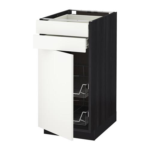 МЕТОД / ФОРВАРА Напольн шкаф/дверца/2ящ/првл крзн - под дерево черный, Хэггеби белый, 40x60 см