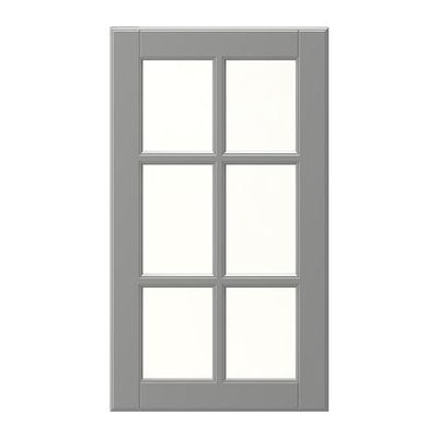 ЛИДИНГО Стеклянная дверь - серый, 30x92 см
