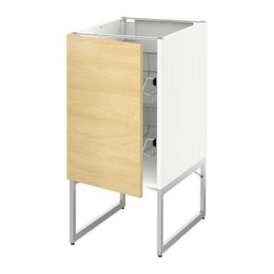 МЕТОД Напольный шкаф с проволочн ящиками - 40x60x60 см, Тингсрид под березу, белый