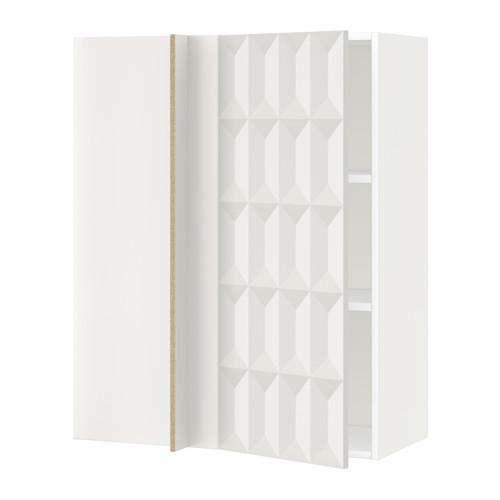 МЕТОД Угловой навесной шкаф с полками - белый, Гэррестад белый, 88x37x100 см