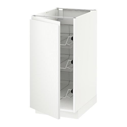 МЕТОД Напольный шкаф с проволочн ящиками - белый, Воксторп белый, 40x60 см