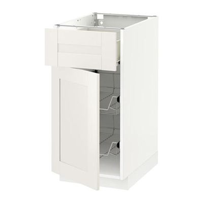 МЕТОД / ФОРВАРА Напольн шкаф с пров корз/ящ/дверью - 40x60 см, Сэведаль белый, белый МЕТОД / ФОРВАРА Напольн шкаф с пров корз/ящ/дверью - 40x60 см, Сэведаль белый, белый