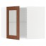 МЕТОД Углов навесн шк с полками/сткл дв - белый, Филипстад коричневый, 68x60 см
