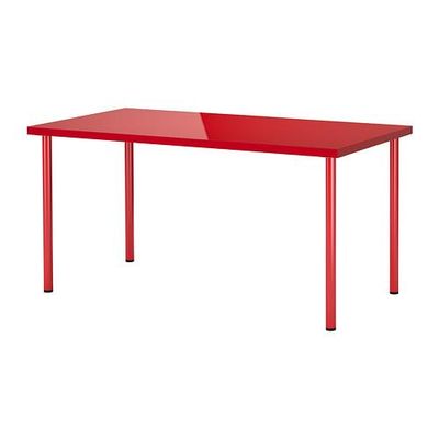 ЛИННМОН/АДИЛЬС Стол - глянцевый красный/красный