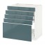 METOD/FÖRVARA напольн шк д/вар панели/5фасад/4ящ цвет алюминия
