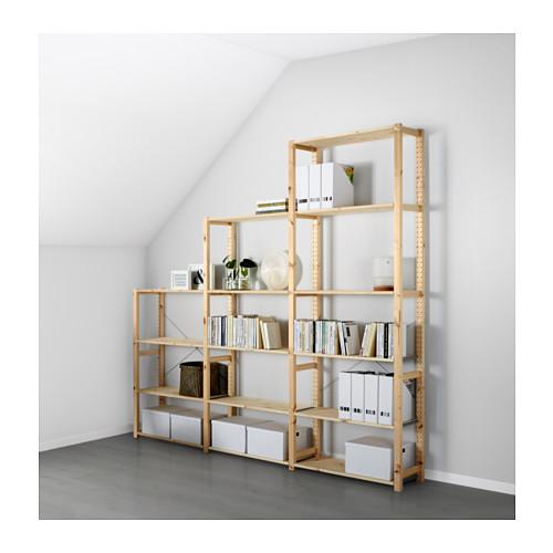 Slette aktivering Musling IVAR 3 section / shelf pine 259x30x226 cm (998.935.72) - reviews, price,  where to buy