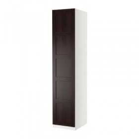 ПАКС Гардероб с 1 дверью - Бергсбу черно-коричневый, белый, 50x38x236 см, стандартные петли