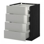 МЕТОД / ФОРВАРА Нплн шк 4фрнт/2нзк/3срд ящ - 60x60 см, Гревста нержавеющ сталь, под дерево черный МЕТОД / ФОРВАРА Нплн шк 4фрнт/2нзк/3срд ящ - 60x60 см, Гревста нержавеющ сталь, под дерево черный