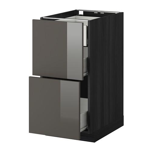 МЕТОД / ФОРВАРА Наполн шк 2 фрнт/3 средн ящ - под дерево черный, Рингульт глянцевый серый, 40x60 см МЕТОД / ФОРВАРА Наполн шк 2 фрнт/3 средн ящ - под дерево черный, Рингульт глянцевый серый, 40x60 см