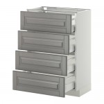 МЕТОД / МАКСИМЕРА Напольн шкаф 4 фронт панели/4 ящика - белый, Будбин серый, 60x37 см МЕТОД / МАКСИМЕРА Напольн шкаф 4 фронт панели/4 ящика - белый, Будбин серый, 60x37 см