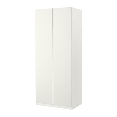ПАКС Гардероб 2-дверный - Танем белый, белый, 100x37x236 см, плавно закрывающиеся петли