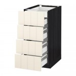 МЕТОД / МАКСИМЕРА Нплн шк 4фрнт/2нзк/3срд ящ - под дерево черный, Хитарп белый с оттенком, 40x60 см МЕТОД / МАКСИМЕРА Нплн шк 4фрнт/2нзк/3срд ящ - под дерево черный, Хитарп белый с оттенком, 40x60 см