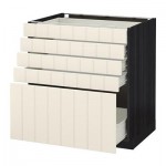 МЕТОД / ФОРВАРА Напольный шкаф с 5 ящиками - 80x60 см, Хитарп белый с оттенком, под дерево черный МЕТОД / ФОРВАРА Напольный шкаф с 5 ящиками - 80x60 см, Хитарп белый с оттенком, под дерево черный