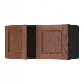 МЕТОД Навесной шкаф с 2 дверями - под дерево черный, Филипстад коричневый