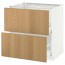 МЕТОД / МАКСИМЕРА Напольн шкаф 2фрнт/2выс ящ - белый, Экестад дуб, 80x60 см