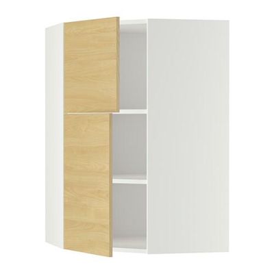 МЕТОД Угловой навесной шкаф+полки/2дверцы - Тингсрид под березу, белый