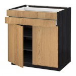 МЕТОД / МАКСИМЕРА Напольный шкаф/2дверцы/2ящика - под дерево черный, Экестад дуб, 80x60 см МЕТОД / МАКСИМЕРА Напольный шкаф/2дверцы/2ящика - под дерево черный, Экестад дуб, 80x60 см