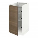 МЕТОД Напольный шкаф с проволочн ящиками - белый, Воксторп под грецкий орех, 40x60 см МЕТОД Напольный шкаф с проволочн ящиками - белый, Воксторп под грецкий орех, 40x60 см