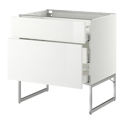 МЕТОД / МАКСИМЕРА Наполн шк 2 фрнт/3 средн ящ - белый, Рингульт глянцевый белый, 80x60x60 см