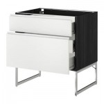 МЕТОД / ФОРВАРА Наполн шк 2 фрнт/3 средн ящ - 80x60x60 см, Нодста белый/алюминий, под дерево черный МЕТОД / ФОРВАРА Наполн шк 2 фрнт/3 средн ящ - 80x60x60 см, Нодста белый/алюминий, под дерево черный